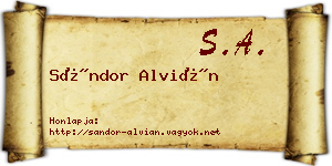 Sándor Alvián névjegykártya